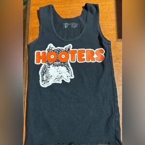 Hooters Vintage Black Tank Top with Orange Logo//XXS